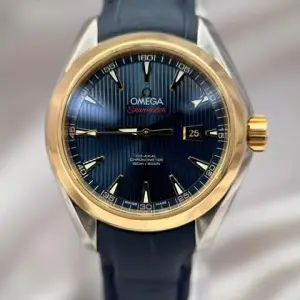 Omega Omega Seamaster Aqua TerraOlympic Collection London Discontinued Yellow Gold Blue Teak Dial | Full Set | Mint