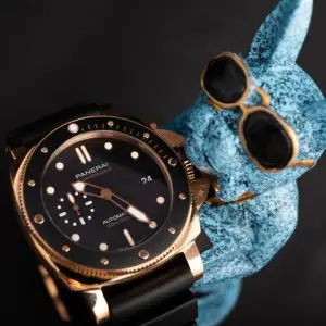 Panerai Panerai SubmersibleRose Gold Auto 42mm Black Dial Watch PAM 974 Full Set