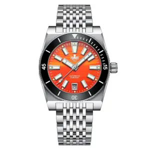 Phoibos PHOIBOS Narwhal 200M Automatic Diver Watch PY061F Orange Agate