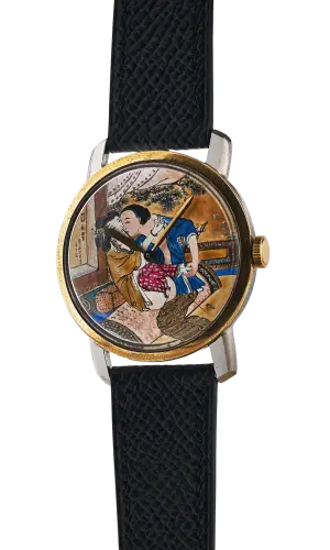 Qingan Watch Central Second with Gongbi Style Erotic Painting
