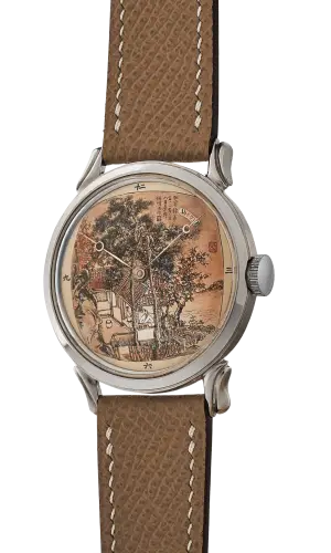 Qingan Watch Two Hands Miniature Painting in Gongbi Style