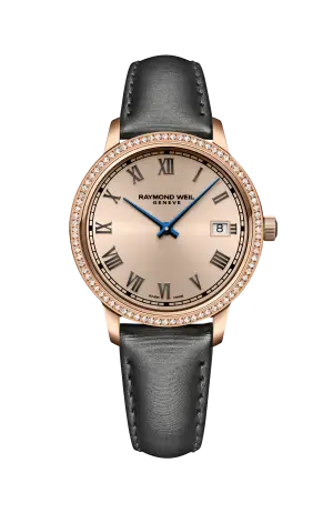 Raymond Weil Toccata Ladies 80 Diamonds Grey Satin Quartz Watch, 34 mm