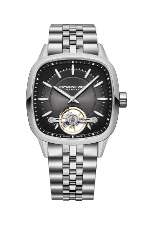 Raymond Weil Freelancer Calibre RW1212 Men’s Automatic Black Steel Cushion Shape Watch, 40 x 40 mm
