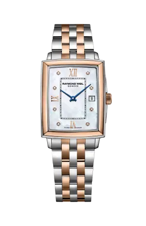 Raymond Weil Toccata Ladies Two-tone Rose Gold Quartz Watch, 22 x 28 mm