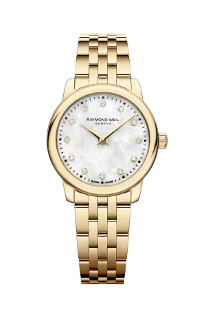 Raymond Weil Toccata Ladies Classic Gold Diamond Steel Quartz Watch, 24 mm