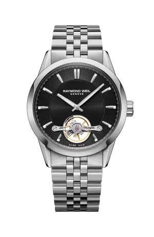 Raymond Weil Freelancer Calibre RW1212 Men's Automatic Black Steel Watch, 42 mm