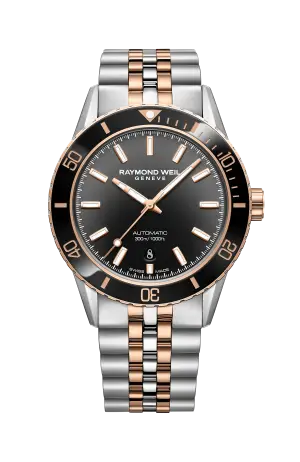 Raymond Weil Freelancer Diver Men's Two-Tone Gradient Black Dial Automatic Watch, 42 mm