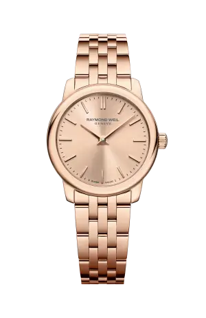 Raymond Weil Toccata Ladies Classic Stainless Steel Rose Gold Dial Quartz Watch, 24 mm