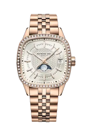 Raymond Weil Freelancer Ladies Automatic Moon Phase Cushion Shape Watch, 34 x 34 mm
