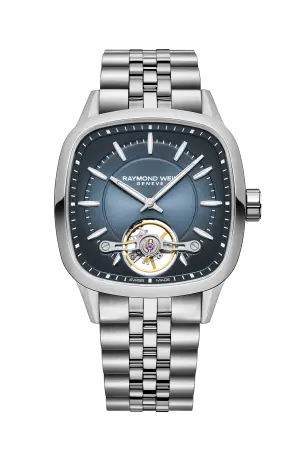 Raymond Weil Freelancer Calibre RW1212 Men’s Automatic Blue Steel Cushion Shape Watch, 40 x 40 mm