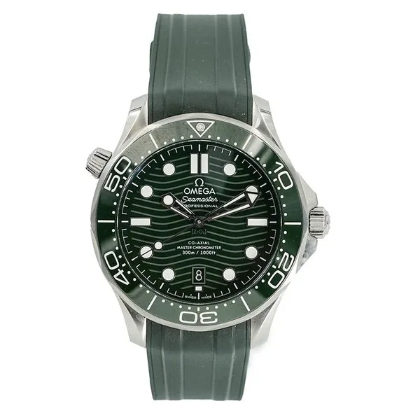 Pre-Owned Watches SOLD - 4/14/25 - Omega Diver 300 Green Dial Rubber Strap 42mm 2023 B&P 210.32.42.20.10.001 SMP Ref. 234492