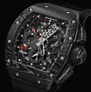 Richard Mille RM 11-02 Automatic Flyblack Chronograph Dual Time Zone Jet Black Limited Edition