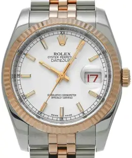 Rolex Rolex Datejust 116231 36mm Rose gold and Stainless steel White