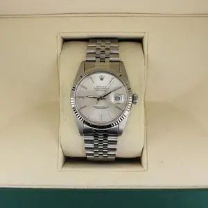 Rolex Rolex Datejust 361979 Datejust 16014 Silver Dial Fluted 18kt Bezel SS Jubilee No Paper 36mm