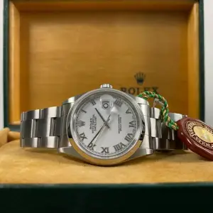 Rolex Rolex Datejust 36Very Good Condition Datejust 36 Steel Oyster White Roman Dial 16200