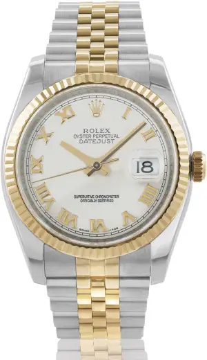 Rolex Datejust 116233 36mm Stainless steel White