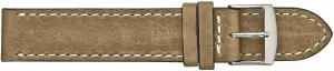 Speidel Fleurus Rustic Leather Watchband with Ecru Stitch 595