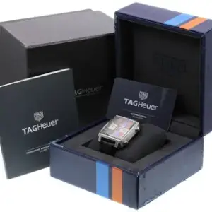 TAG Heuer TAG Heuer Monaco CAW211R 39mm Stainless steel Blue and Orange and Dark Blue