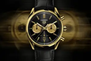 TAG Heuer Carrera Chronograph 42 Yellow Gold Black Dial