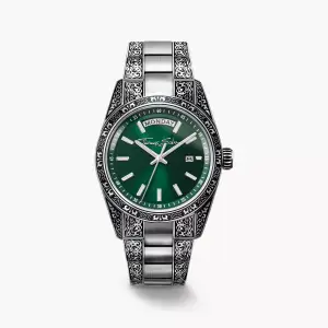 Thomas Sabo Watch Rebel at Heart Revive, 36 mm, Stainless Steel, Smoke Green, Engraved Design