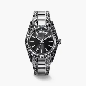 Thomas Sabo Watch Rebel at Heart Revive, 36 mm Stainless Steel, Black, Engraved Design