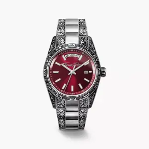 Thomas Sabo Watch Rebel at Heart Revive, 36 mm, Stainless Steel, Dark Red, Engraved Design