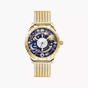 Thomas Sabo Watch Cosmic Amulet with dial in dark blue yellow gold-coloured