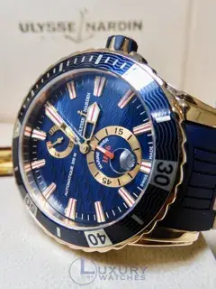 Ulysse Nardin Ulysse Nardin Maxi Marine Diver 266-10-3/93 44mm Rose gold Blue