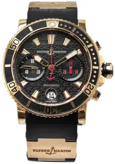 Ulysse Nardin Ulysse Nardin Maxi Marine Diver 8006-102-3A/92 42.5mm Rose gold and Yellow gold Black