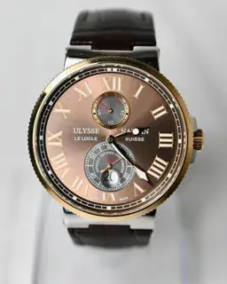 Ulysse Nardin Ulysse Nardin Maxi Marine 265-67-3/45 43mm Yellow gold and Stainless steel Brown