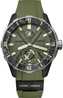 Ulysse Nardin Ulysse Nardin Diver 1183-170-8A/3B 14.81mm Stainless steel and Textile Khaki