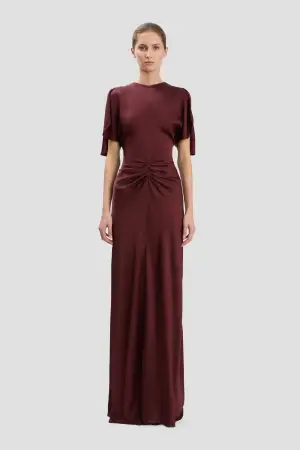 Victoria Beckham Isabella Gown In Burgundy