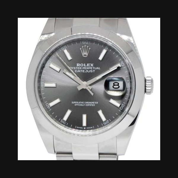Rolex DatejustNOS Rolex Datejust 41 SS Rhodium Index Dial Oyster Mens Watch B/P ’21 126300