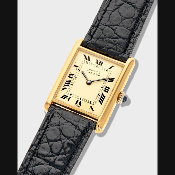 Gauthier 1970's Vintage Cartier Must de Tank Vermeil Large Model - Yellow 'Lemon' Dial
