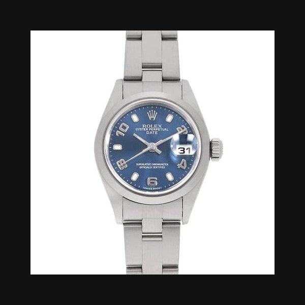 Rolex Oyster PerpetualDate 79160 blue flying arabic PNumber USED Women