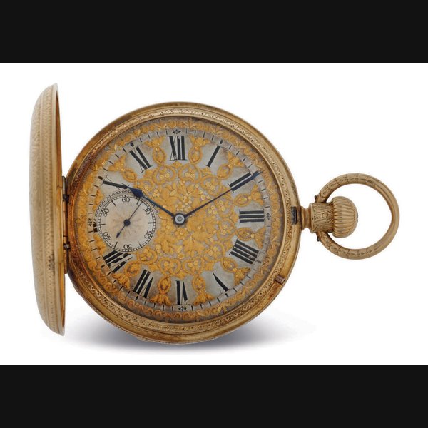 JOSEPH SEWILL. AN 18K GOLD HUNTER CASE POCKET CHRONOMETER SIGNED JOSEPH SEWILL, 61, SOUTH CASTLE STREET, LIVERPOOL, CIRCA 1866, MADE FOR THE SOUTH AMERICAN MARKET