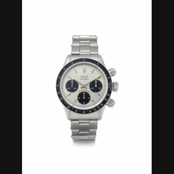 Rolex. A Fine and Rare Stainless Steel Chronograph Wristwatch with Bracelet SIGNED ROLEX, OYSTER COSMOGRAPH, DAYTONA, REF. 6263, CASE NO. 2'788'869, CIRCA 1971