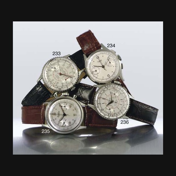 BREITLING. A STAINLESS STEEL CHRONOGRAPH WRISTWATCH SIGNED BREITLING, PREMIER, CASE NO. 582503, REF. 777, CIRCA 1950