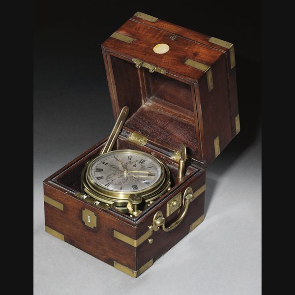  A Victorian small brass-bound mahogany two day marine chronometer RICHARD HORNBY, LIVERPOOL. CIRCA 1840