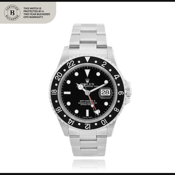 Rolex GMT-Master II, Ref. 16710     Montre bracelet en acier avec deux fuseaux horaires et date |  Stainless steel dual time zone wristwatch with date and bracelet     Vers 1999 |  Circa 1999