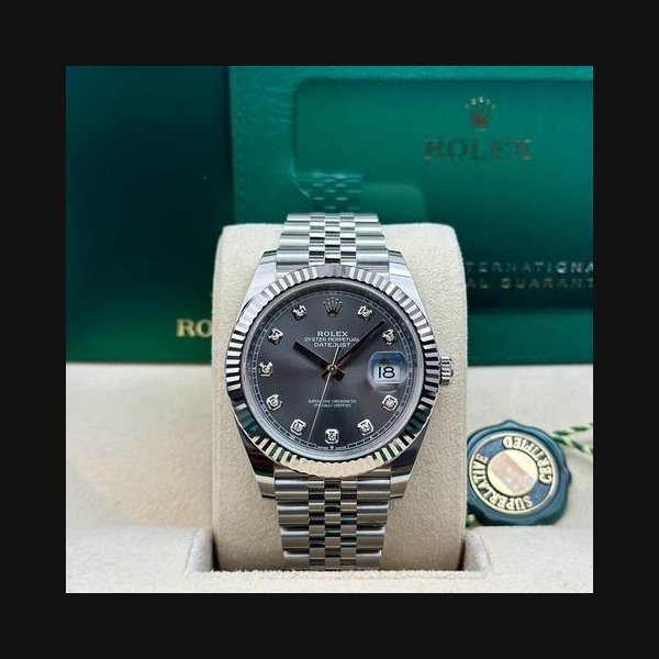 Rolex Rolex Datejust41mm UNWORN 2026 Rhodium Grey Diamond Fluted Jubilee 126334