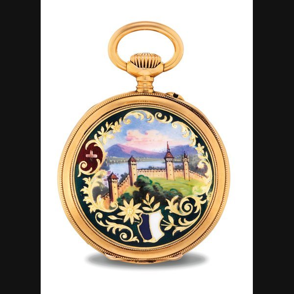 Vacheron Constantin VACHERON CONSTANTIN. A FINE 18K GOLD AND ENAMEL KEYLESS LEVER PENDANT WATCH SIGNED VACHERON & CONSTANTIN, GENEVE, MOVEMENT NO. 315'457, CASE NO. 190'577, CIRCA 1900