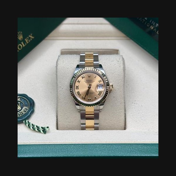 Rolex Rolex Lady-DatejustNEW 2026 Champagne Roman Dial Two Tone Yellow Gold Fluted Bezel Oyster
