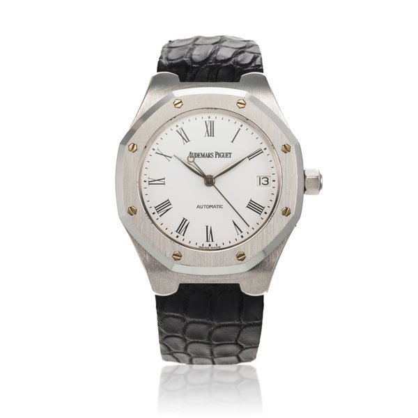 Audemars Piguet Royal Oak | A stainless steel wristwatch with date, Circa 1990