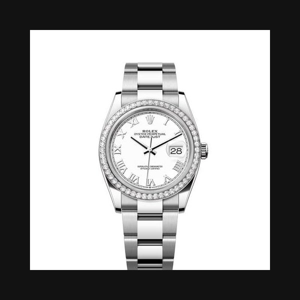 Rolex Datejust36 NEW 2026 White Roman Dial Stainless Steel Diamond Bezel Oyster Bracelet Ref. 126284RBR