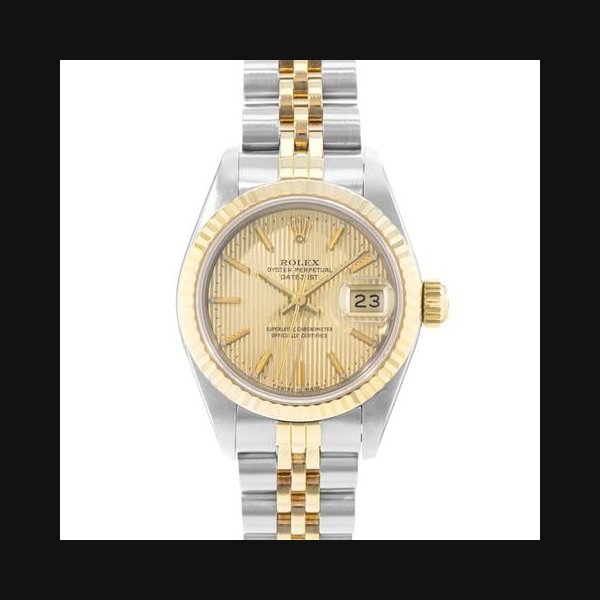 Rolex Lady-Datejust26 69173 Champagne Steel Yellow Gold Jubilee Ladies Watch 1988