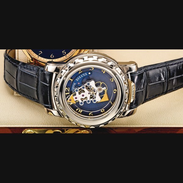 Ulysse Nardin A LARGE UNUSUAL 18K WHITE GOLD TOURBILLON WRISTWATCH
CIRCA 2007 REF 020-88 "FREAK" NO 80