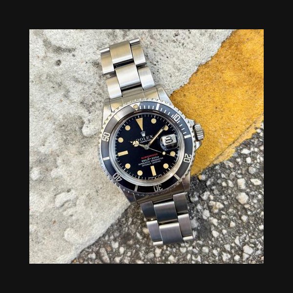Rolex Submariner Date1680 40mm Matte Black Red Sub MK IV Dial 1971 Preowned Watch Only