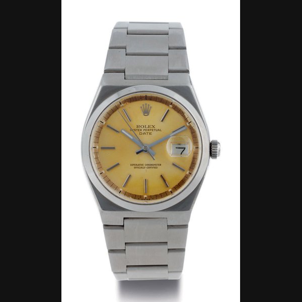 ROLEX. A STAINLESS STEEL AUTOMATIC WRISTWATCH WITH DATE, CENTER SECONDS AND BRACELET SIGNED ROLEX, OYSTER PERPETUAL DATE, CASE NO. 5171152, REF. 1530, CIRCA 1977