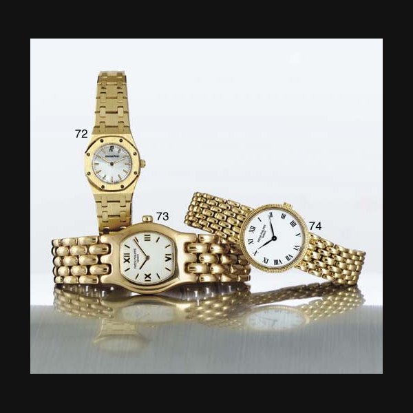 PATEK PHILIPPE. A LADY'S 18K GOLD BRACELET WATCH SIGNED PATEK PHILIPPE, GENEVE, MOVEMENT NO. 1416665, CASE NO. 2935210, REF. 4809/2, CIRCA 1990
